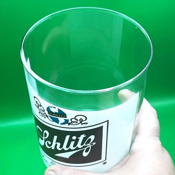 Vintage Schlitz Beer Glass 32oz Footed Tumbler Barware Milwaukee Pedestal Pint - Picture 8 of 9